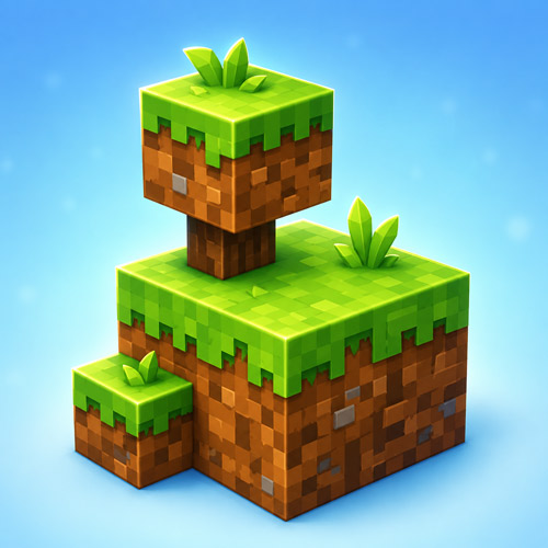Minecraft-Blöcke symbolisch für Minecraft-Camps